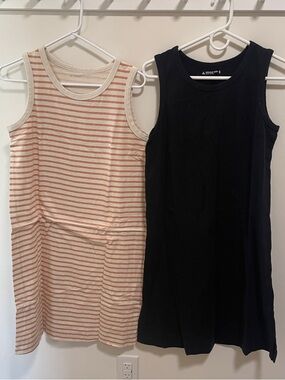 2 American Giant cotton tank dresses , size small, midi length!!
